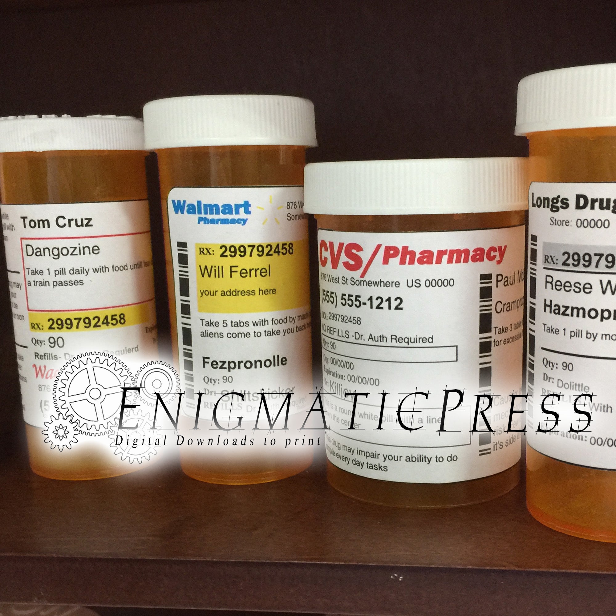 Editable Brand Prescription Bottle Labels Pharmacy Styles 16 To 40 D Enigmatic Press