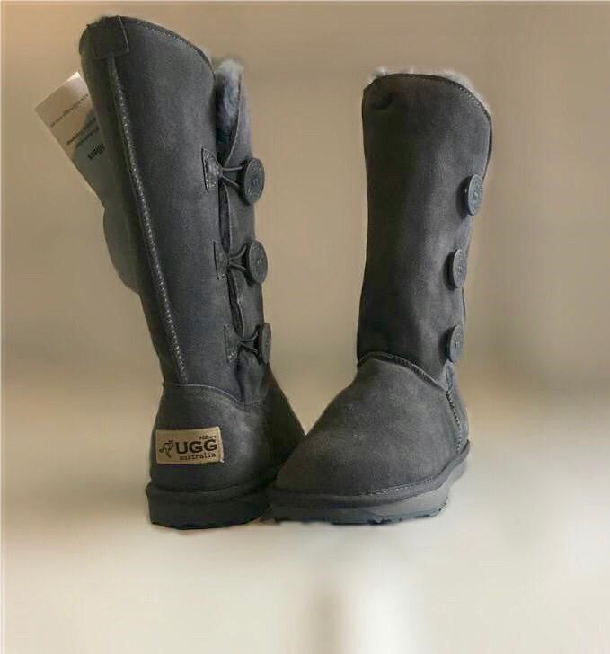 grey ugg boots with buttons