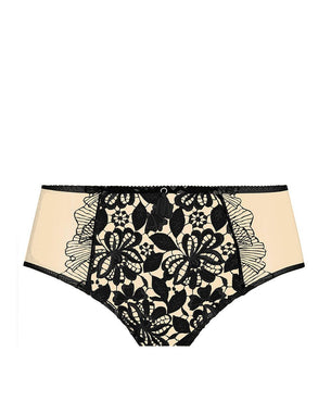 Panties seduction comfort embroidery flowers sheer velvet Black Woman| GABY  | Empreinte Official Boutique
