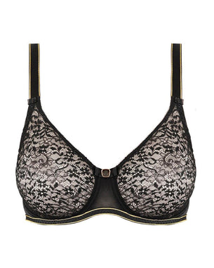 Floral Lace Convertible T-Shirt Bra in Grey
