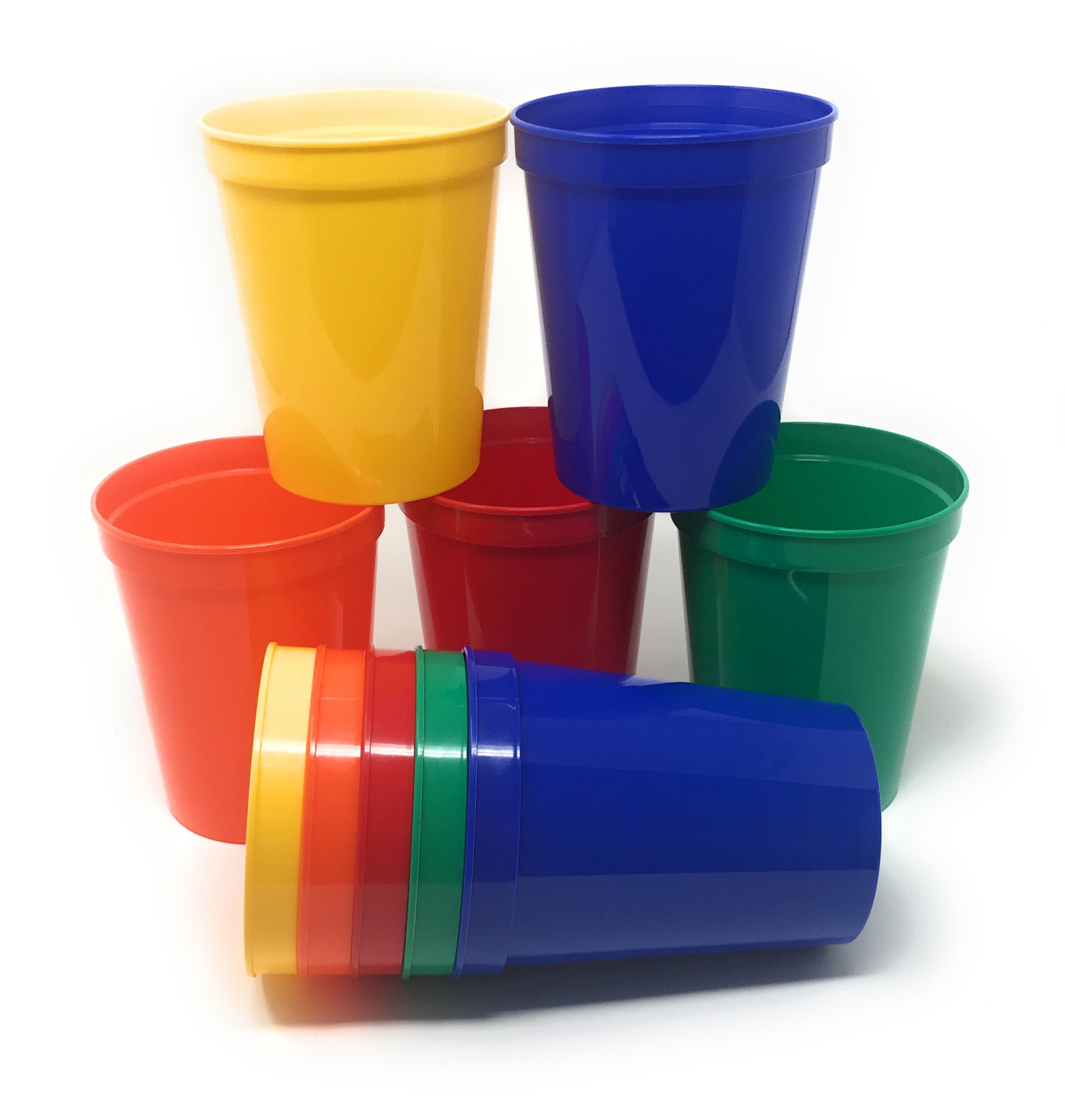  CSBD Stadium 12 oz. Plastic Cups, 10 Pack, Blank Reusable Drink  Tumblers for Parties, Events, Marketing, Weddings, DIY Projects or BBQ  Picnics, No BPA (Blue) : Health & Household
