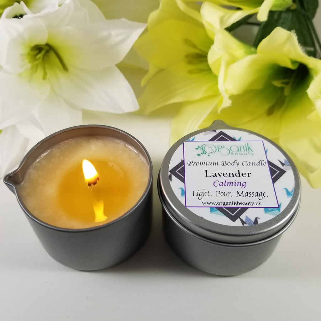 Premium Body Massage Candle Lavender Calming Organik Beauty