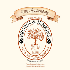 Brown & Jenkins Coffee Roasters 40th Anniversary logo