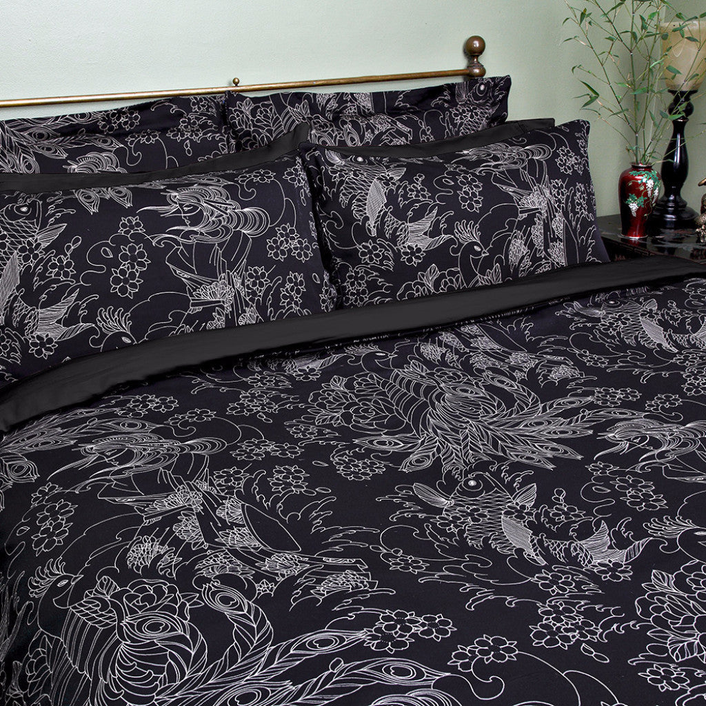 Moon Tattoo Sheets | Black Bedding by Sin in Linen