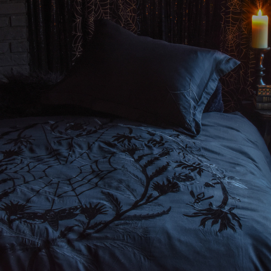 Black Widow Embroidered Duvet Covers Bedding By Sin In Linen