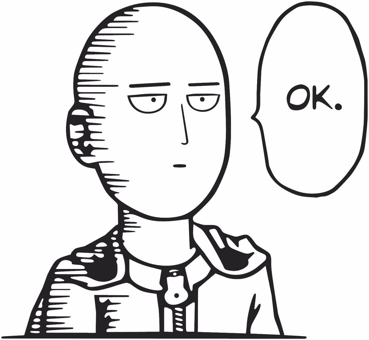 One Punch Man Saitama Ok Anime Decal