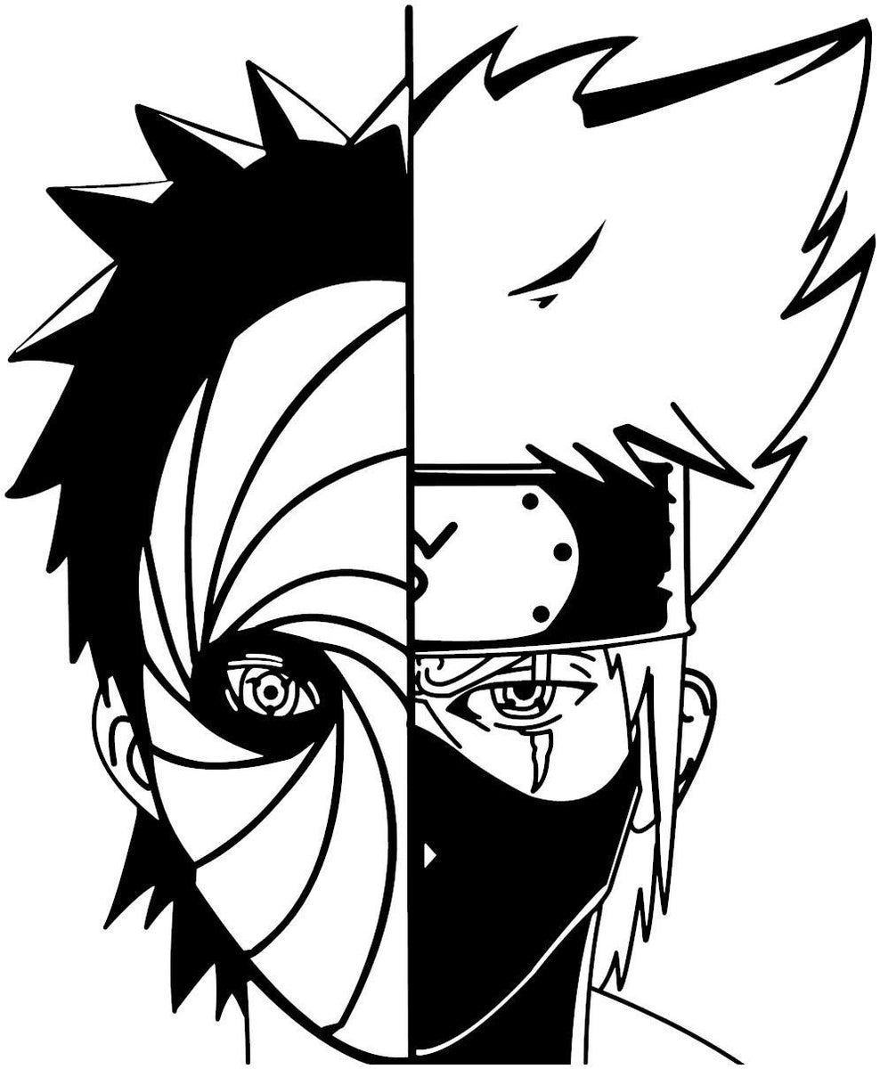 naruto black and white