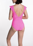 hot pink one piece bathing suit