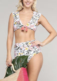 reversible floral two piece bathing suit