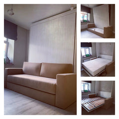 Vicenza sienas gulta ar dīvānu - no sienas nolaižama sienas gulta