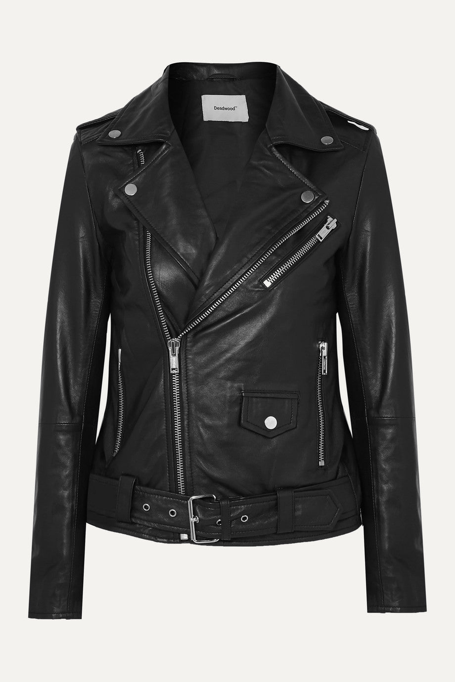 Deadwood + Net Sustain Classic Biker Leather Jacket