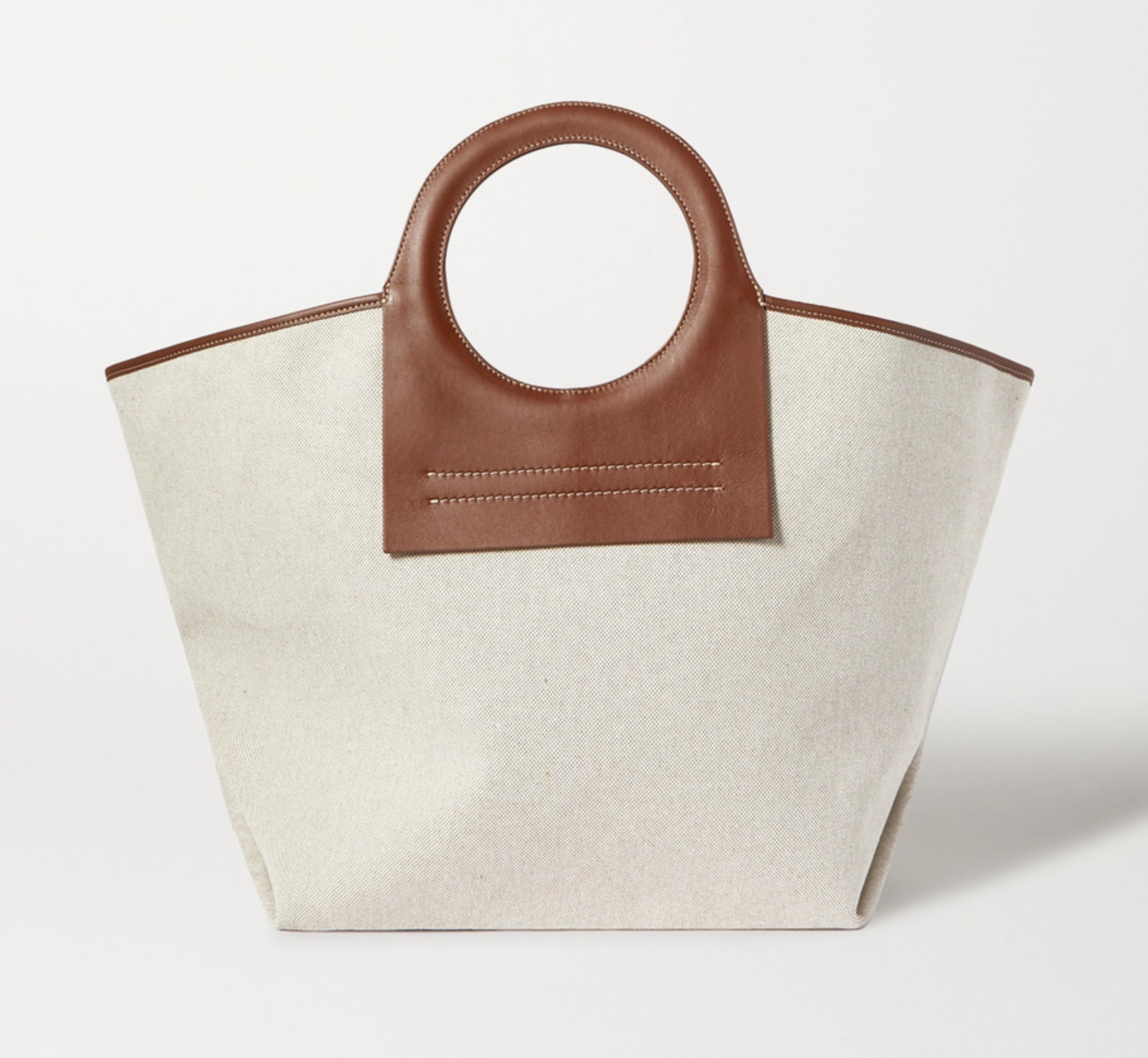 HEREU+ NET SUSTAIN Cala large leather-trimmed canvas tote