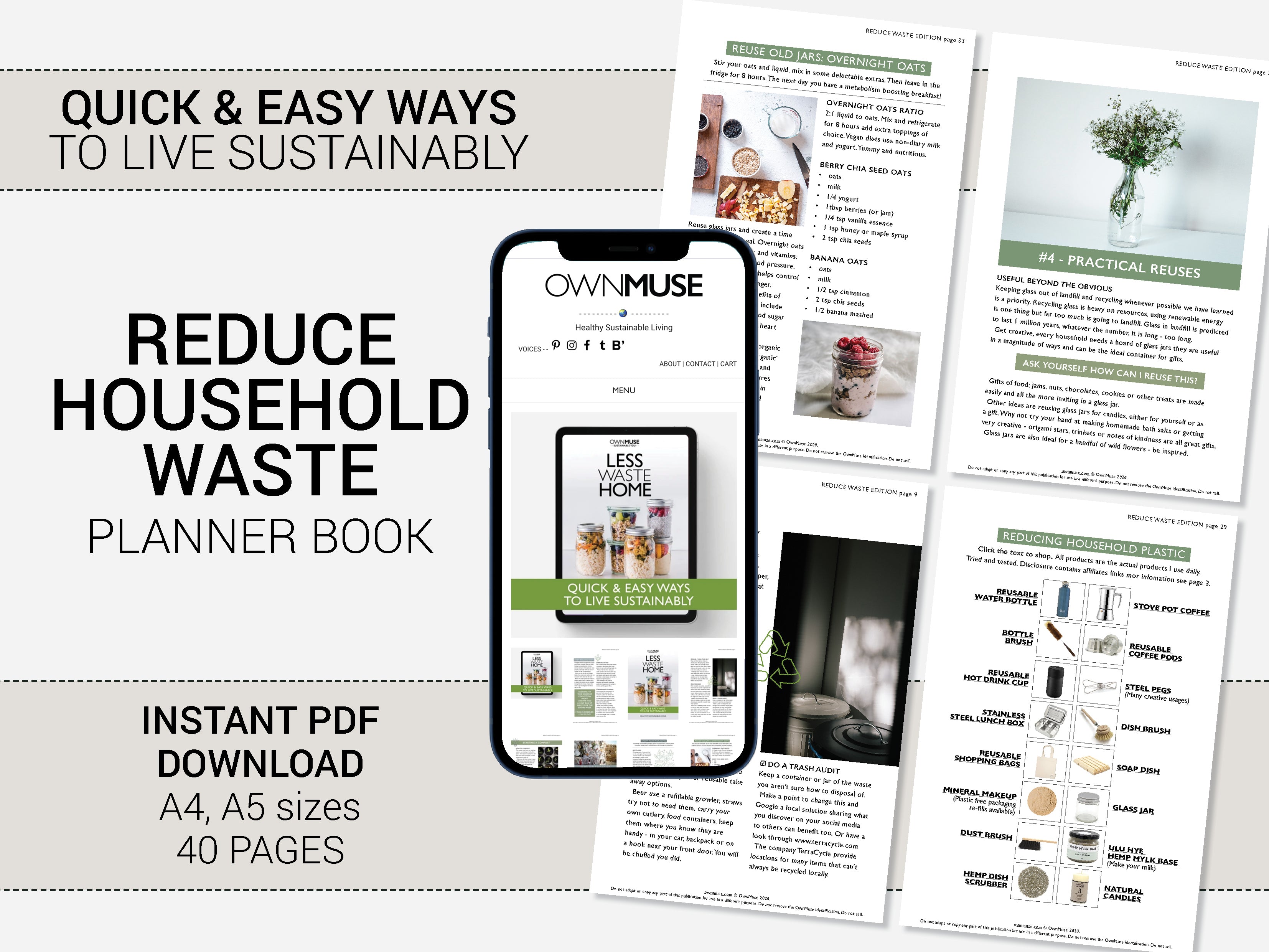 Step-by-step Sustainable Living Guide: Less Waste Home