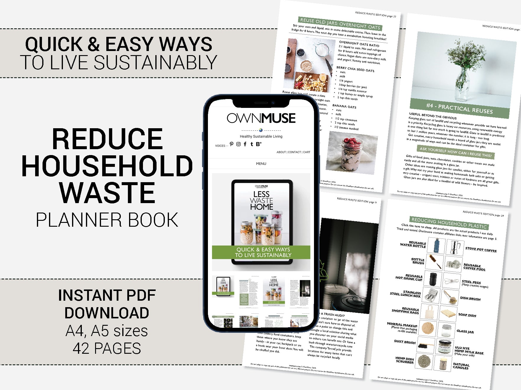 Step-by-step Sustainable Living Guide: Less Waste Home