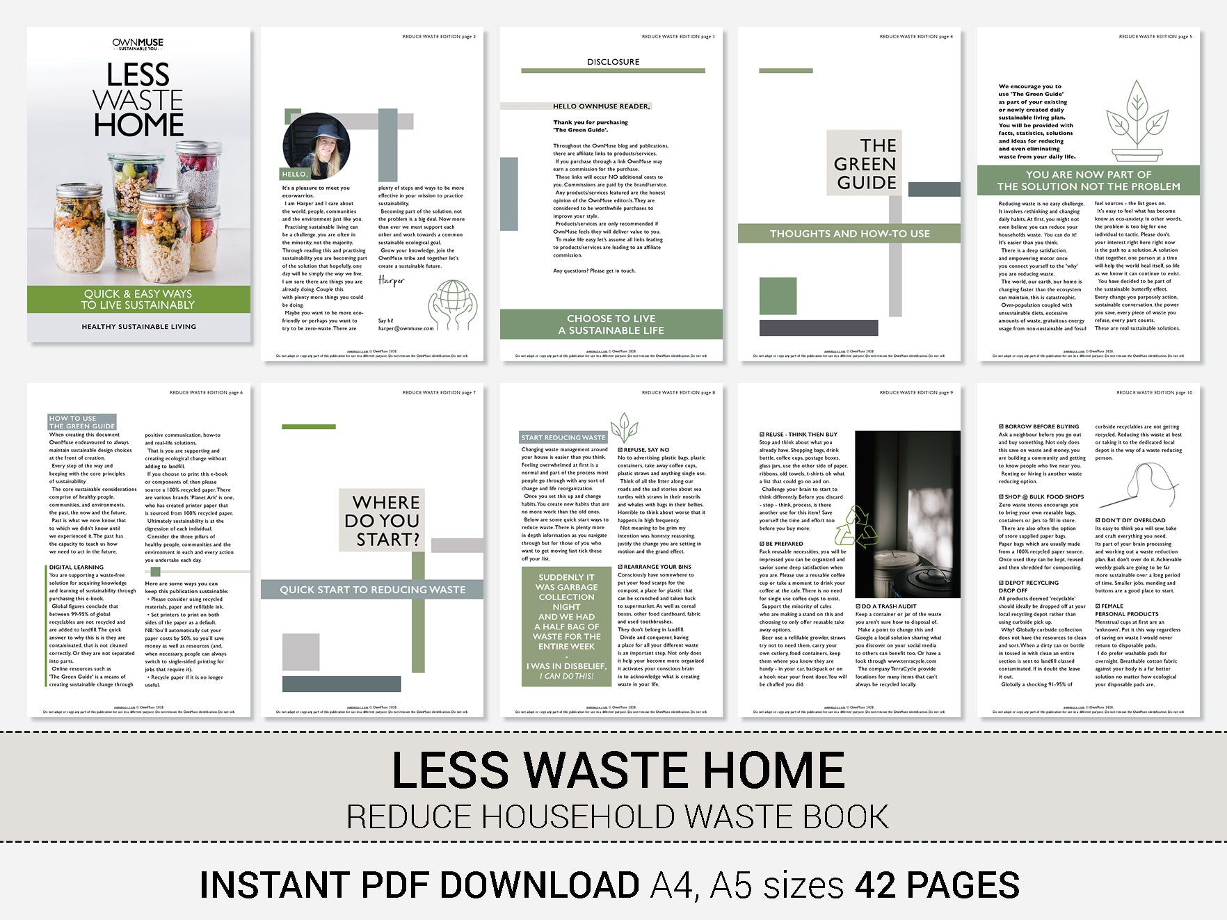 Less Waste Home Ebook; Step-by-step Sustainable Living