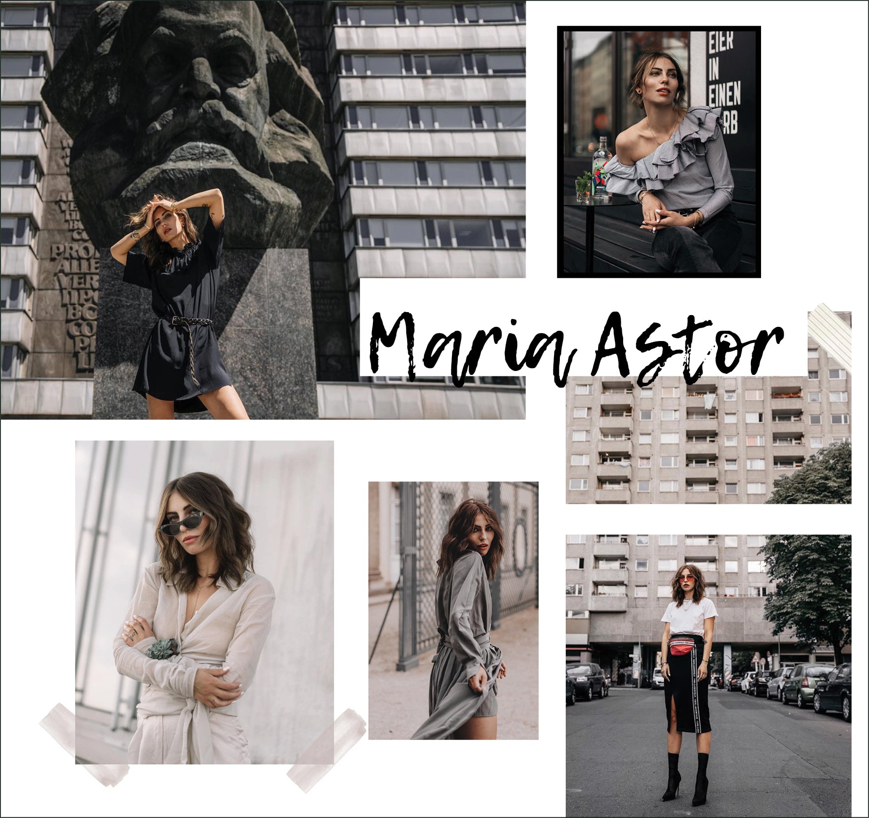 Maria Astor instagram images collage design as style icon muse featured on ownmuse.com