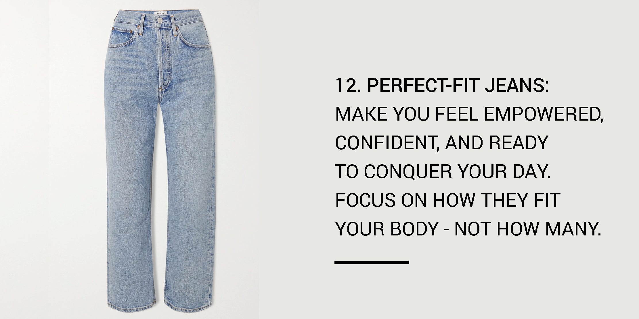 Year Round Capsule Wardrobe - 20 Essential Pieces - perfect-fit jeans -ownmuse