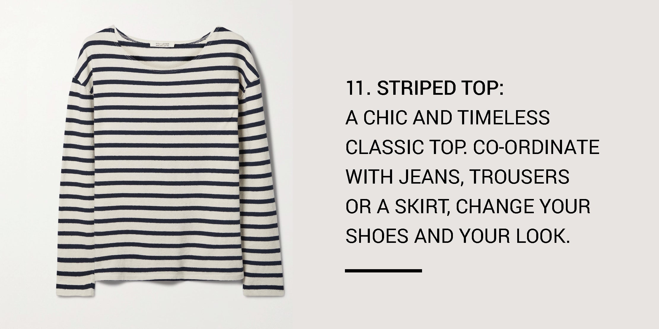 Year Round Capsule Wardrobe - 20 Essential Pieces - striped top -ownmuse