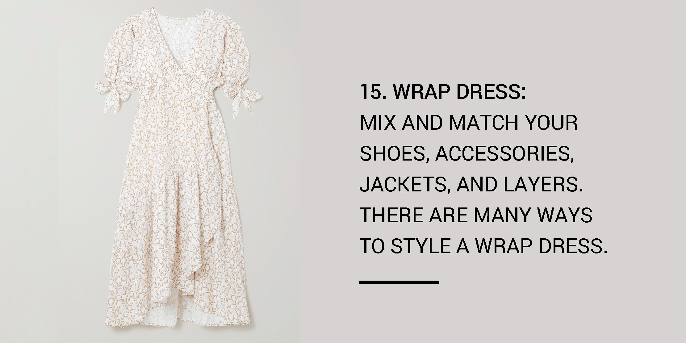 Year Round Capsule Wardrobe - 20 Essential Pieces - wrap dress -ownmuse