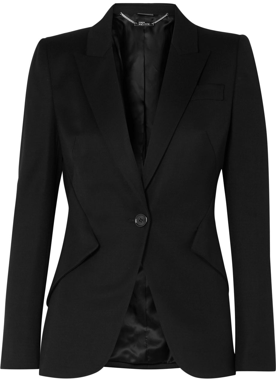 Alexander Mcqueen - Black grain de poudre wool blazer jacket