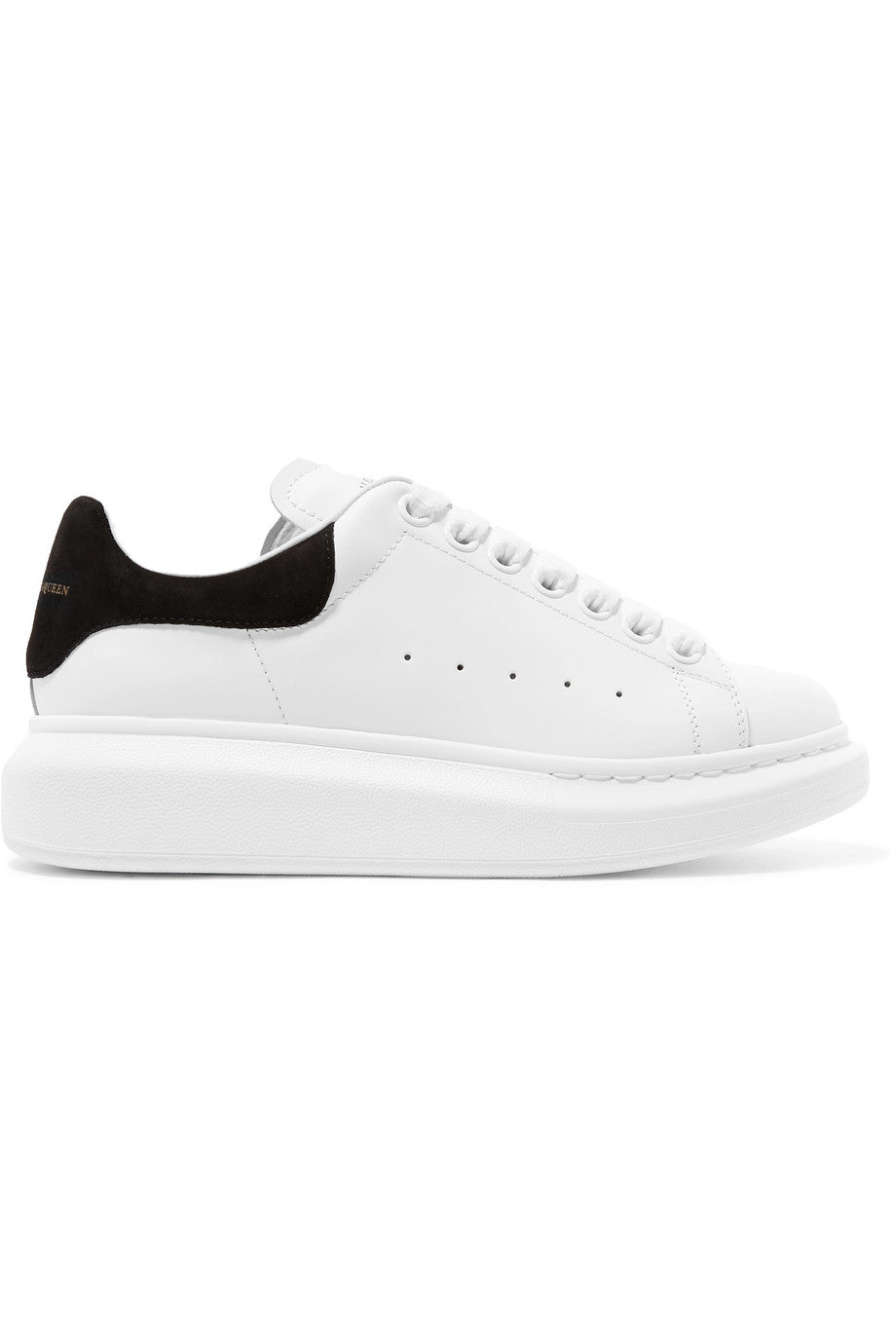 Alexander Mcqueen - White suede-trimmed leather exaggerated sole sneakers