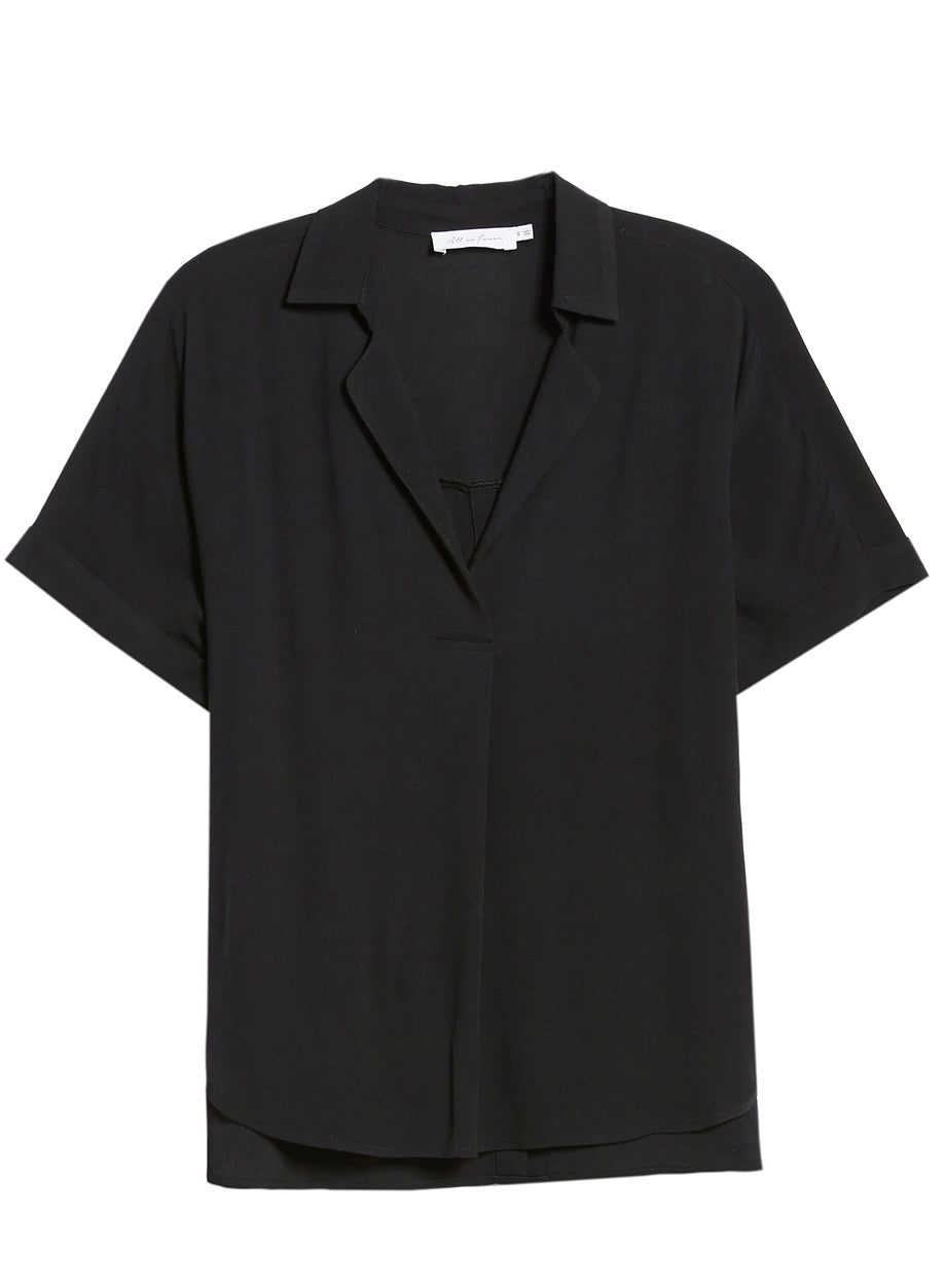 All in Favor - Button-up black short-sleeve shirt