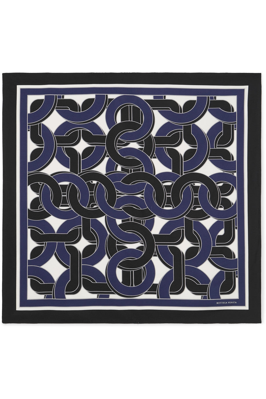 Bottega Veneta - Printed blue and black chain silk twill scarf