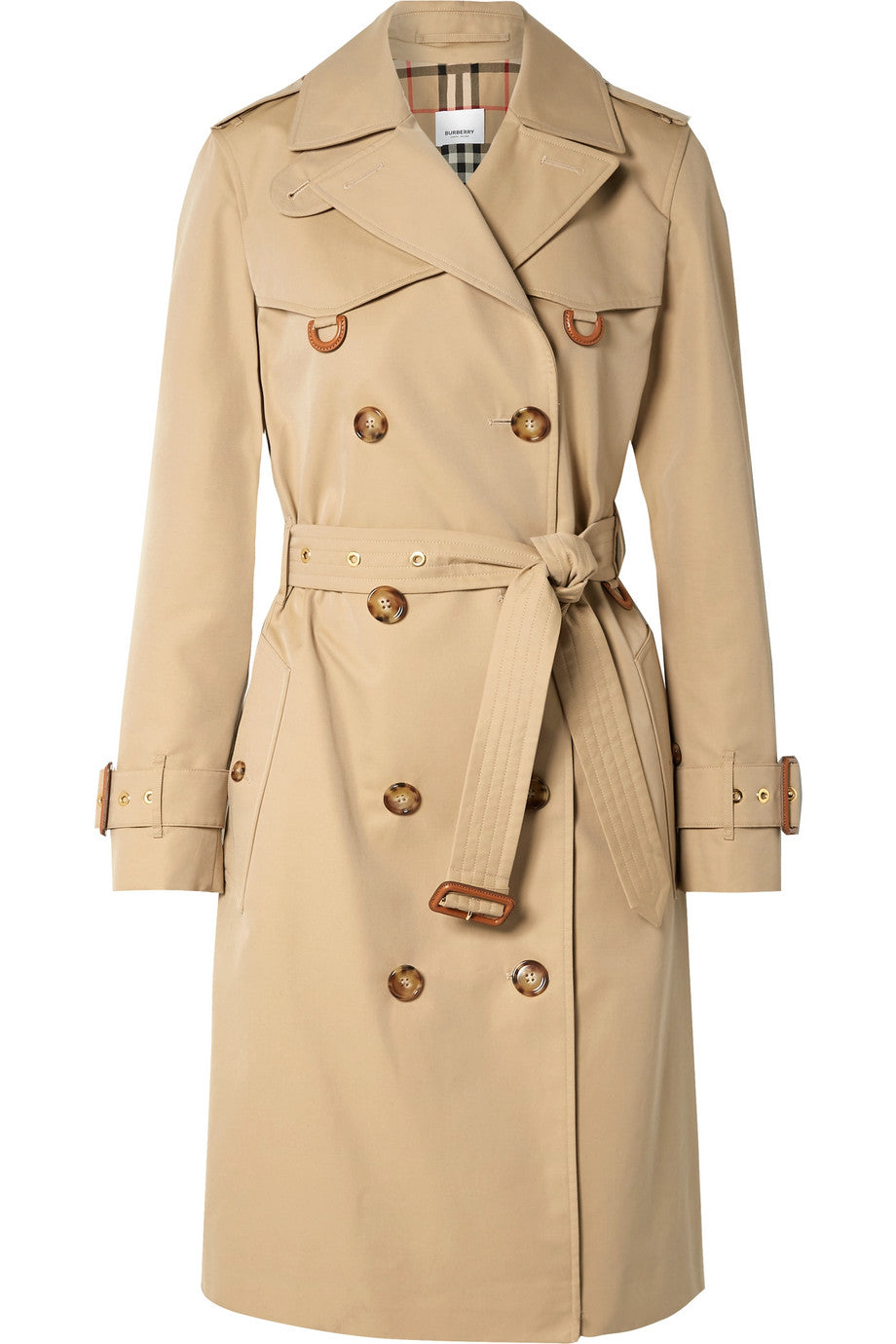 Burberry - Neutral camel beige cotton gabardine trench coat