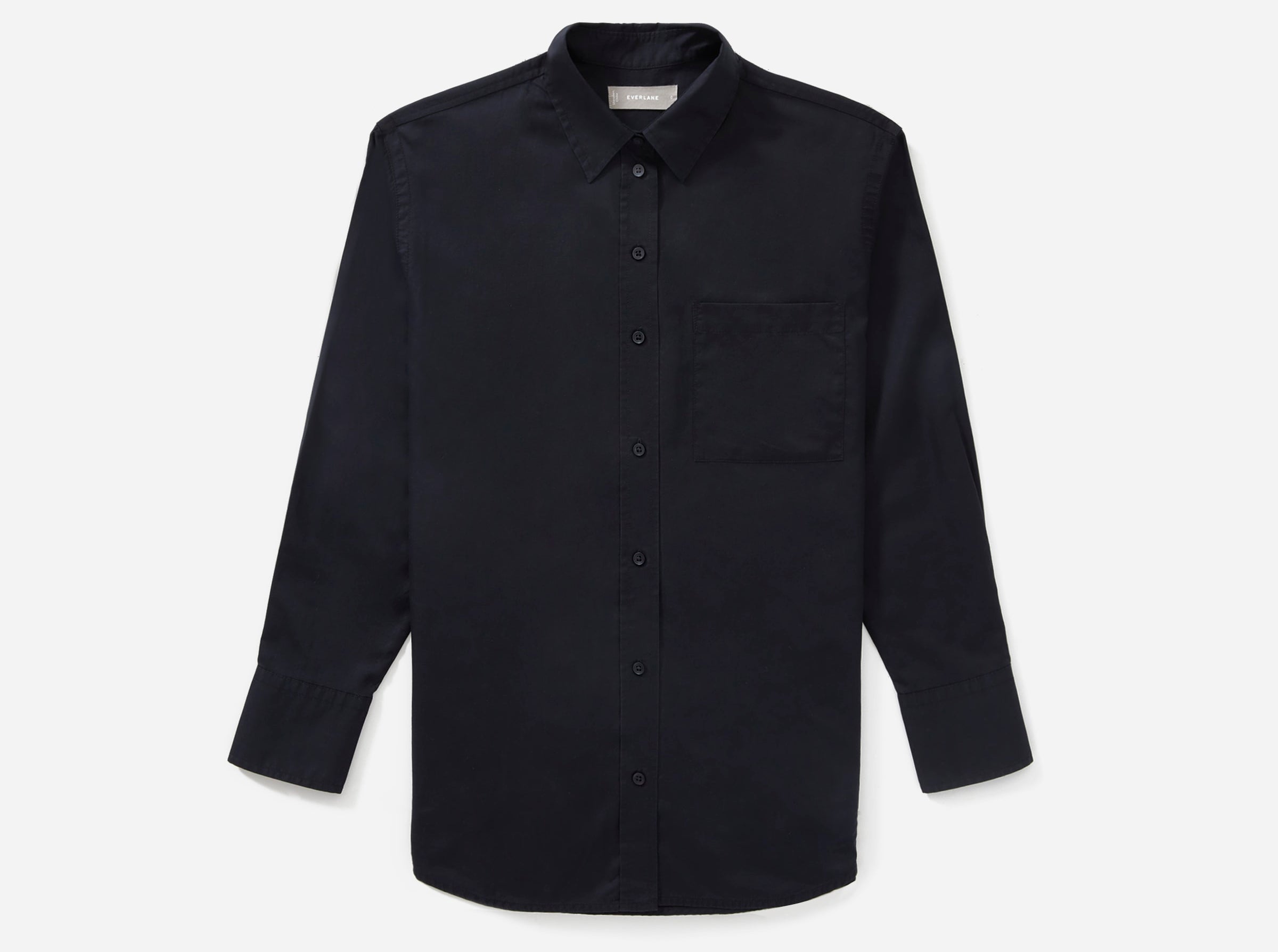 Everlane - Silky cotton oversized classic black button-up shirt