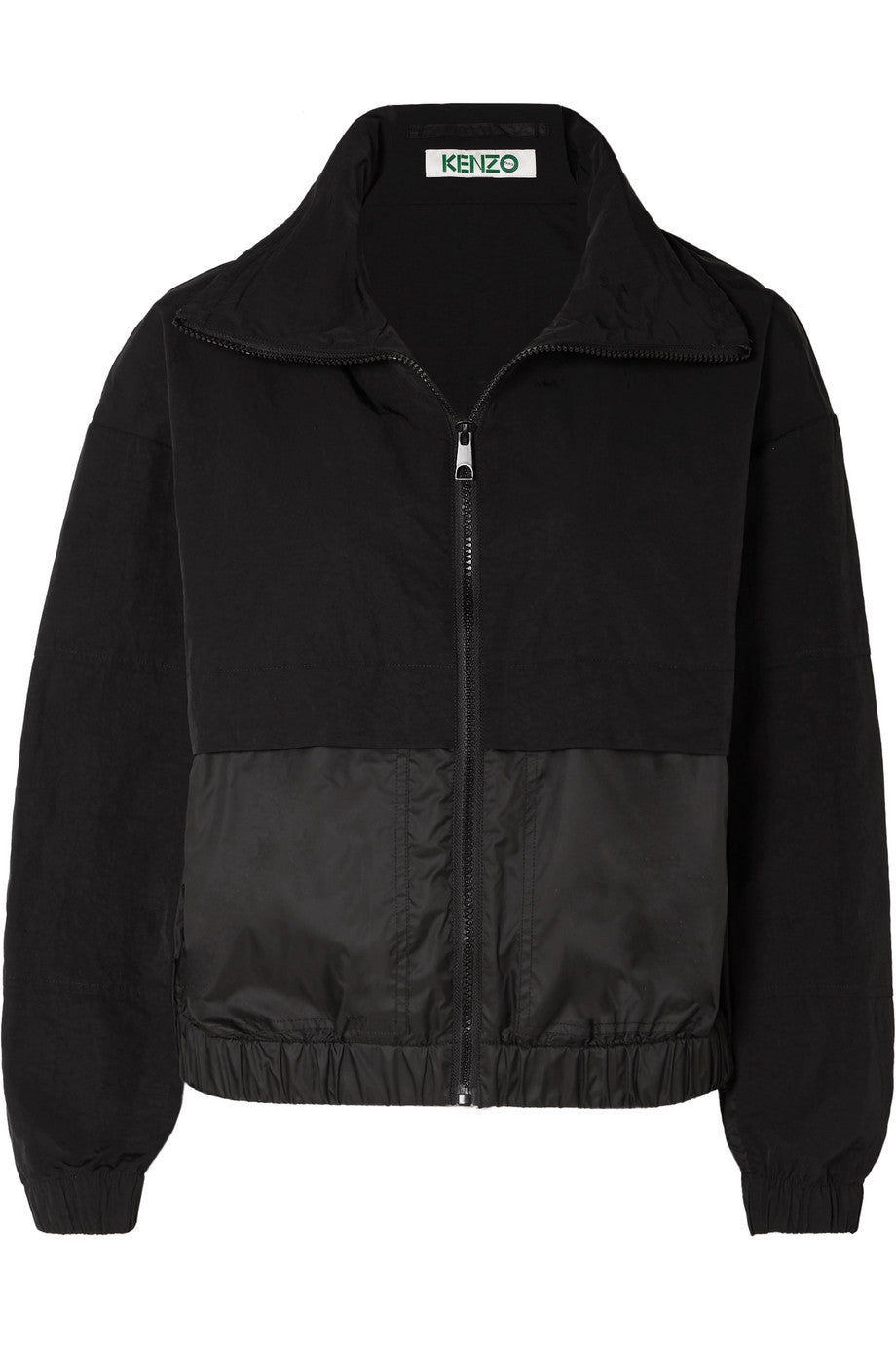 Kenzo - Black hodded printed shell bomber jacket