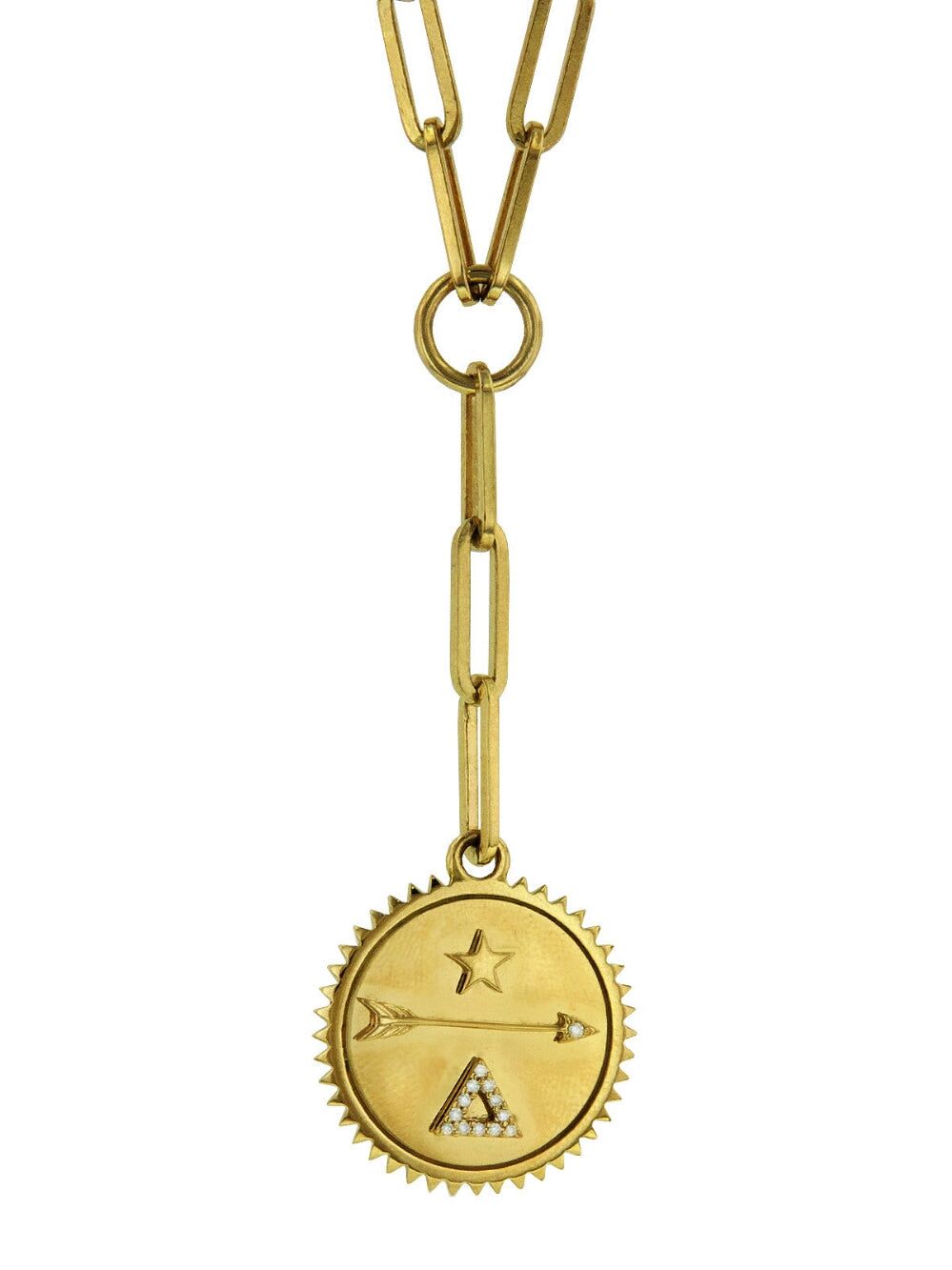 FOUNDRAE Medium Dream Medallion On Clip Necklace - Yellow Gold