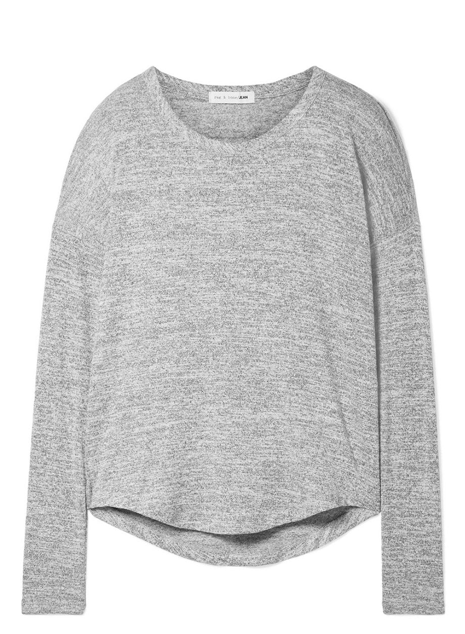 Huffer - Long sleeve 'Avenue' grey gray tee t-shirt