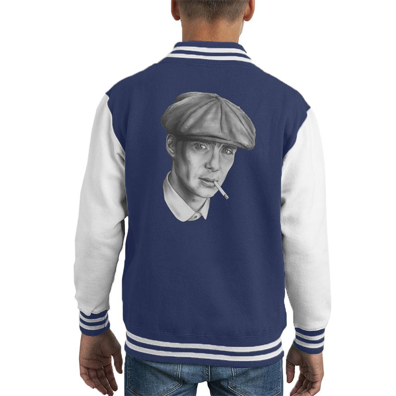 Peaky Blinders Tommy Shelby Black And White Sketch Kid S Varsity Jacket