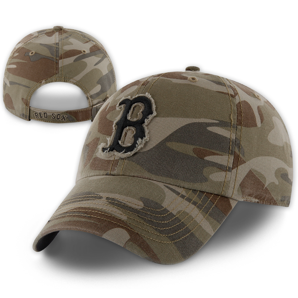 boston red sox camo fitted hat