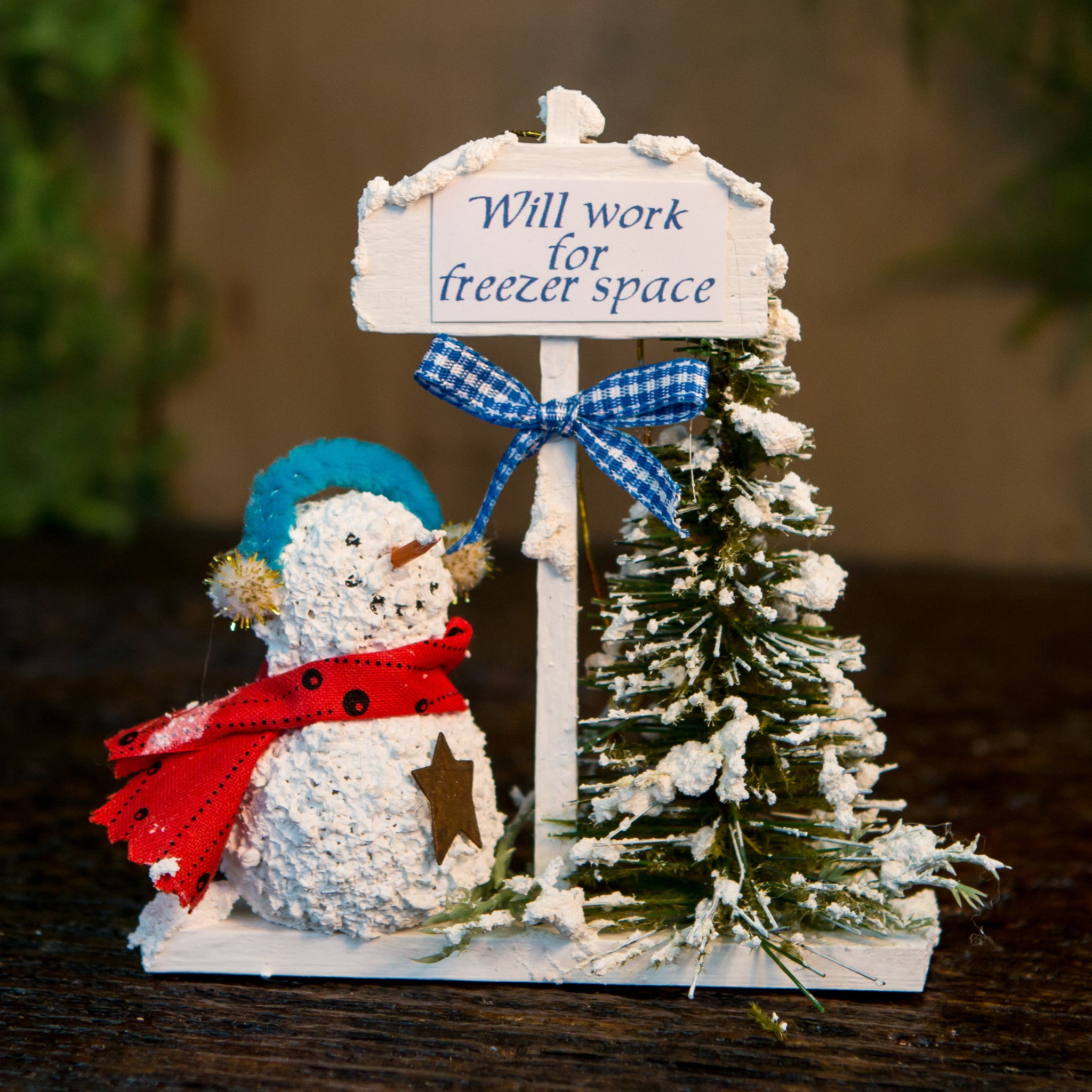 Will Work for Freezer Space Ornament