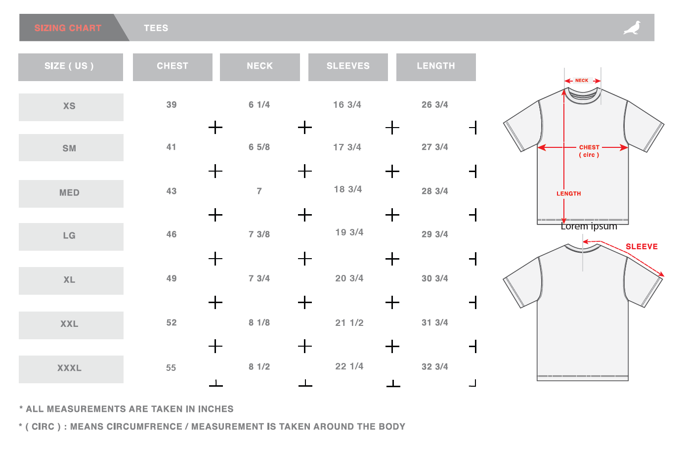 NBA Jersey Size Chart