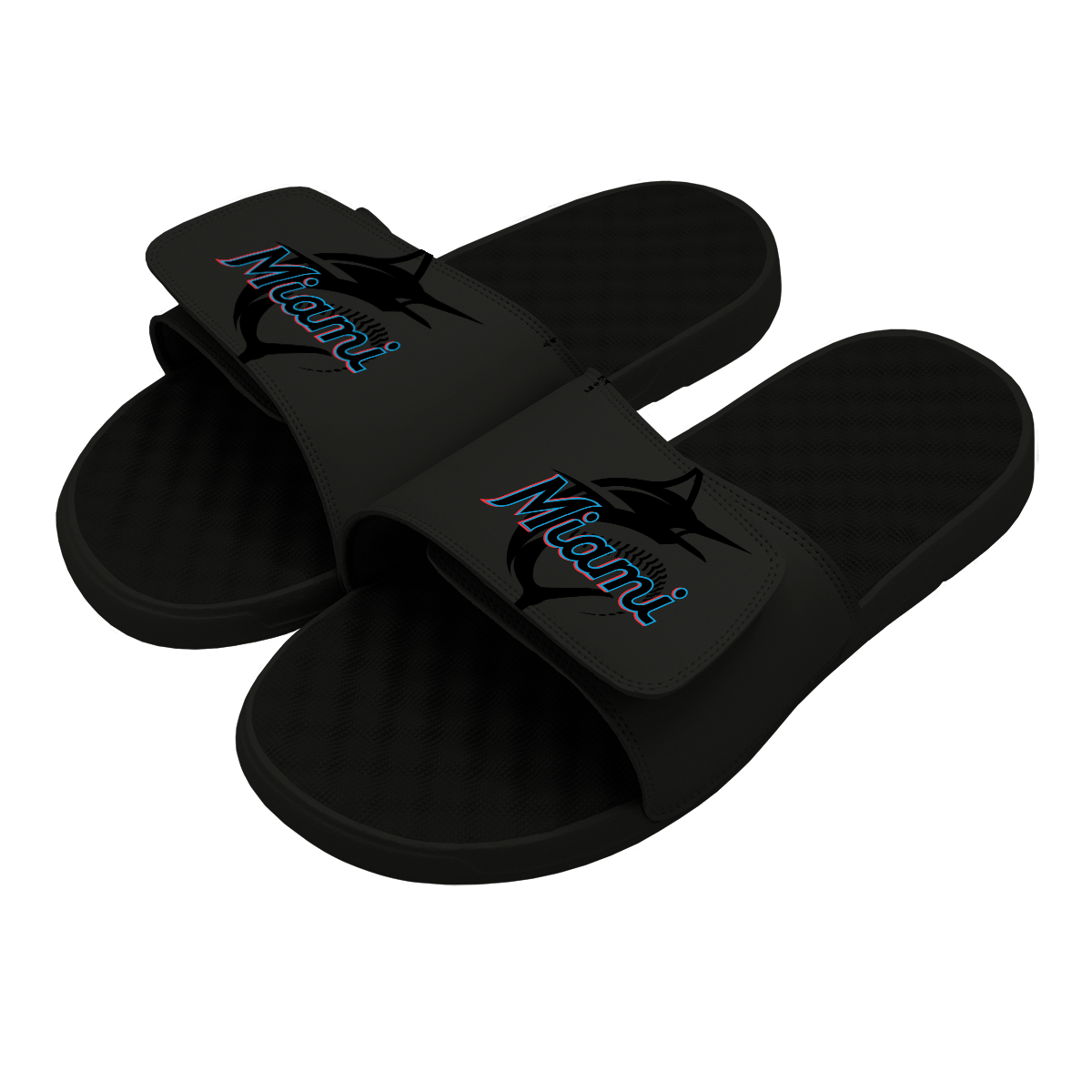 ISlides Official - ISlides USA - Miami Marlins MLB Custom Slides Slides 11 / Black Slides - Sandals - Slippers