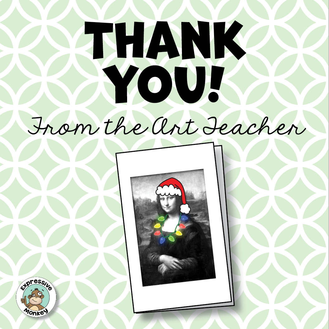 Printable Thank You Cards For The Art Teacher Expressive Monkey