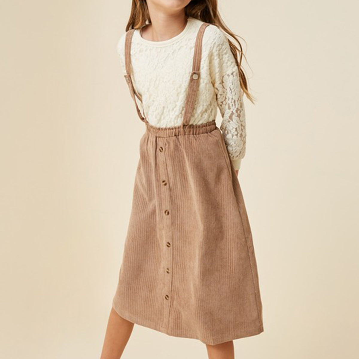 tan corduroy overall dress