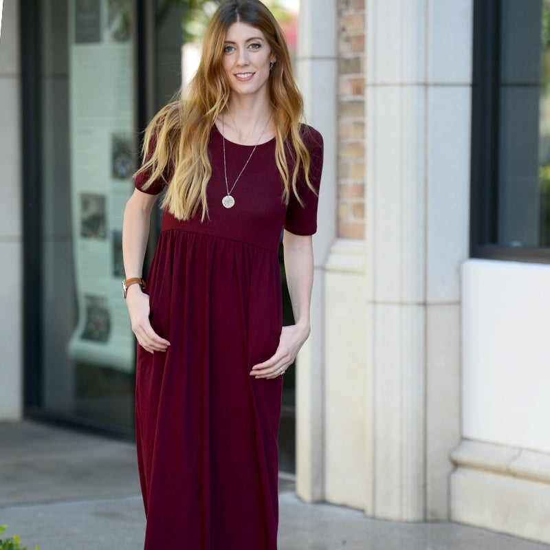 half sleeve maxi dress