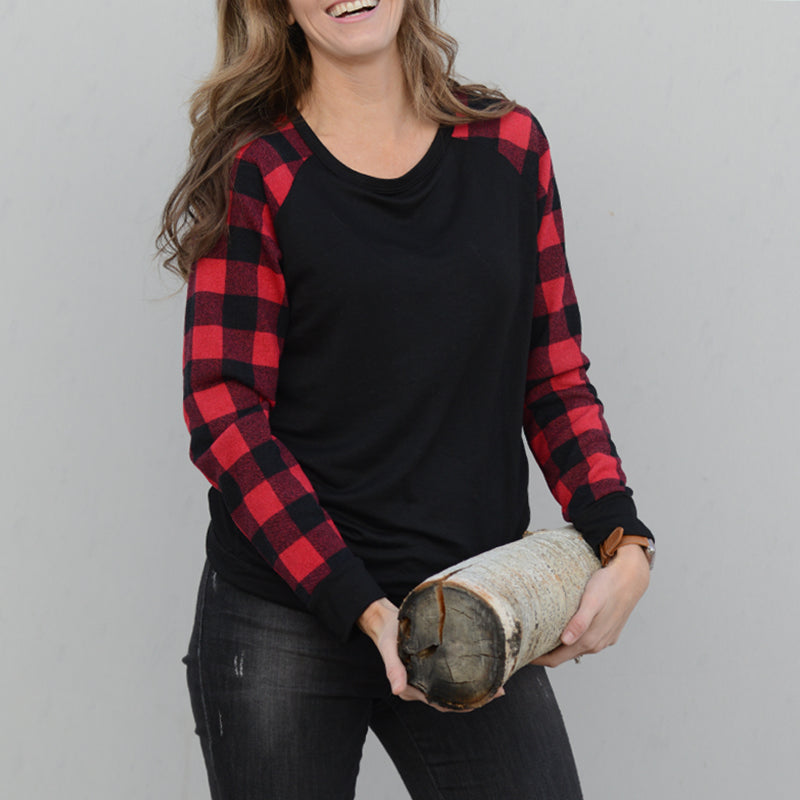 buffalo plaid raglan shirt