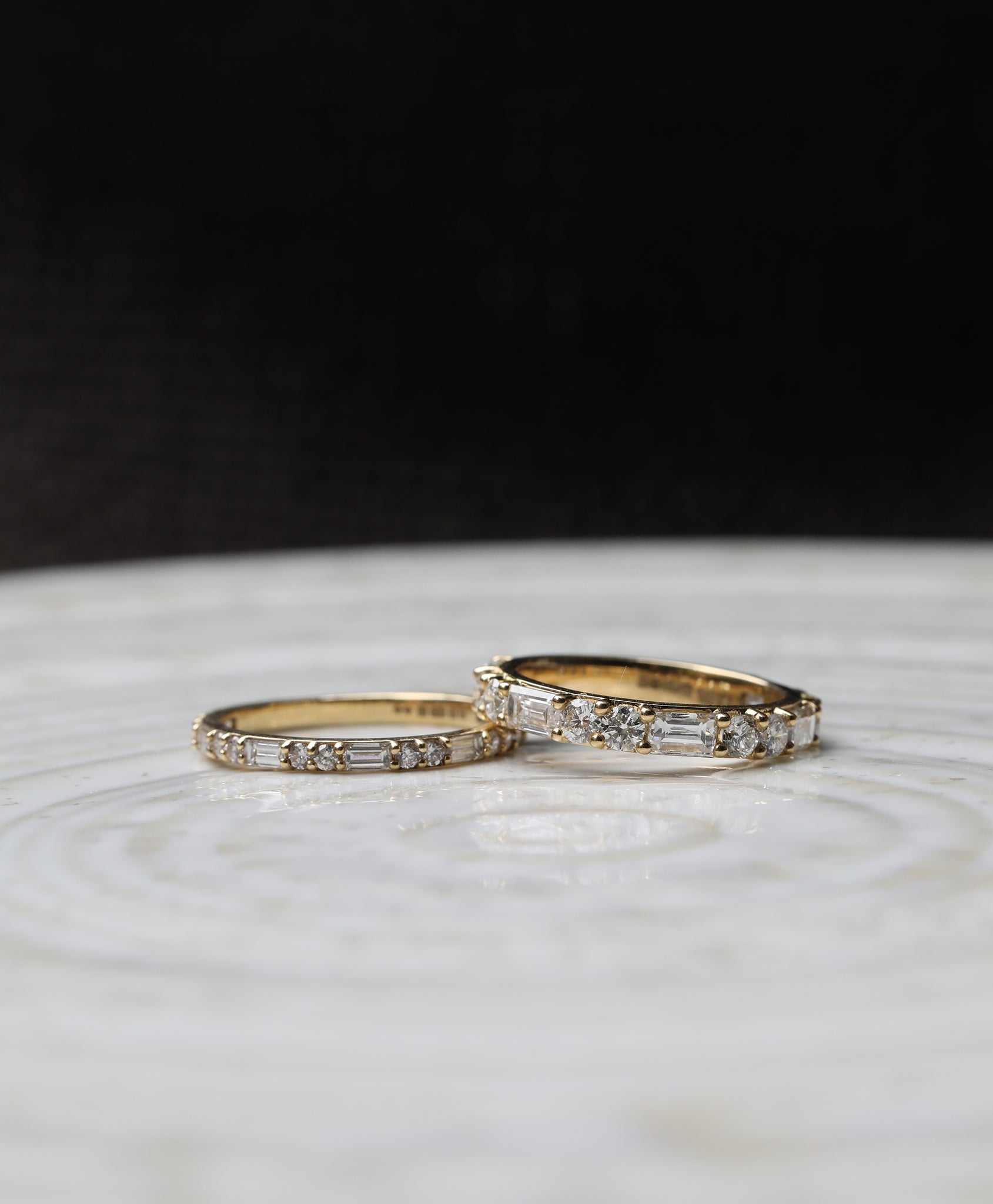 Our classic Baguette and Round Diamond wedding ring transformed into a chunky 3mm Diamond Wedding Ring