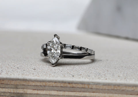 White Gold Split Shank Oval Engagement Ring | Plum Diamonds
