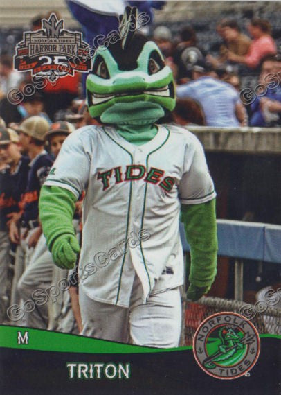 17 Norfolk Tides Triton Mascot Go Sports Cards