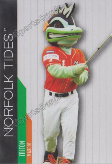 21 Norfolk Tides Triton Mascot Go Sports Cards