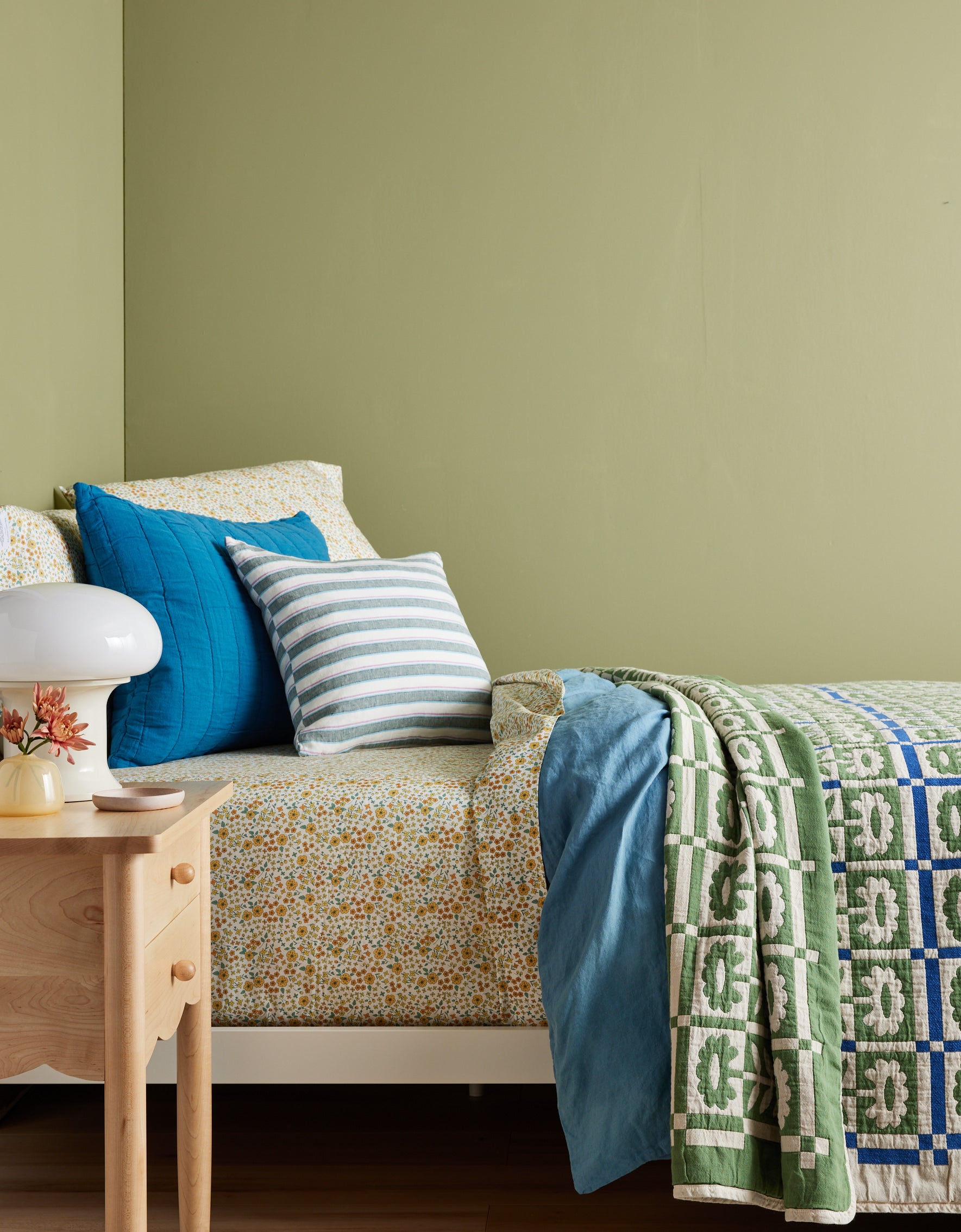 A spring inspired bedroom.
