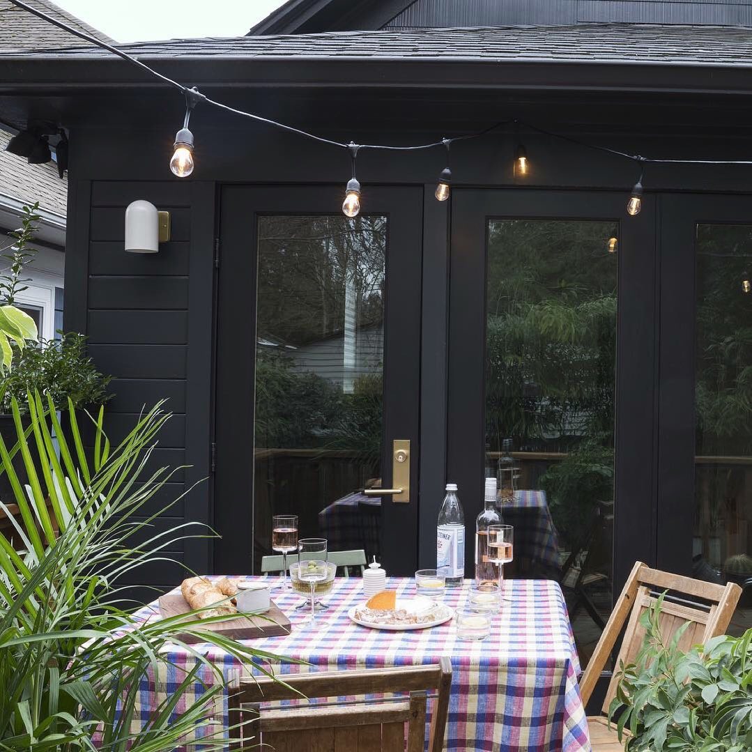 table outside with a view of the backyard