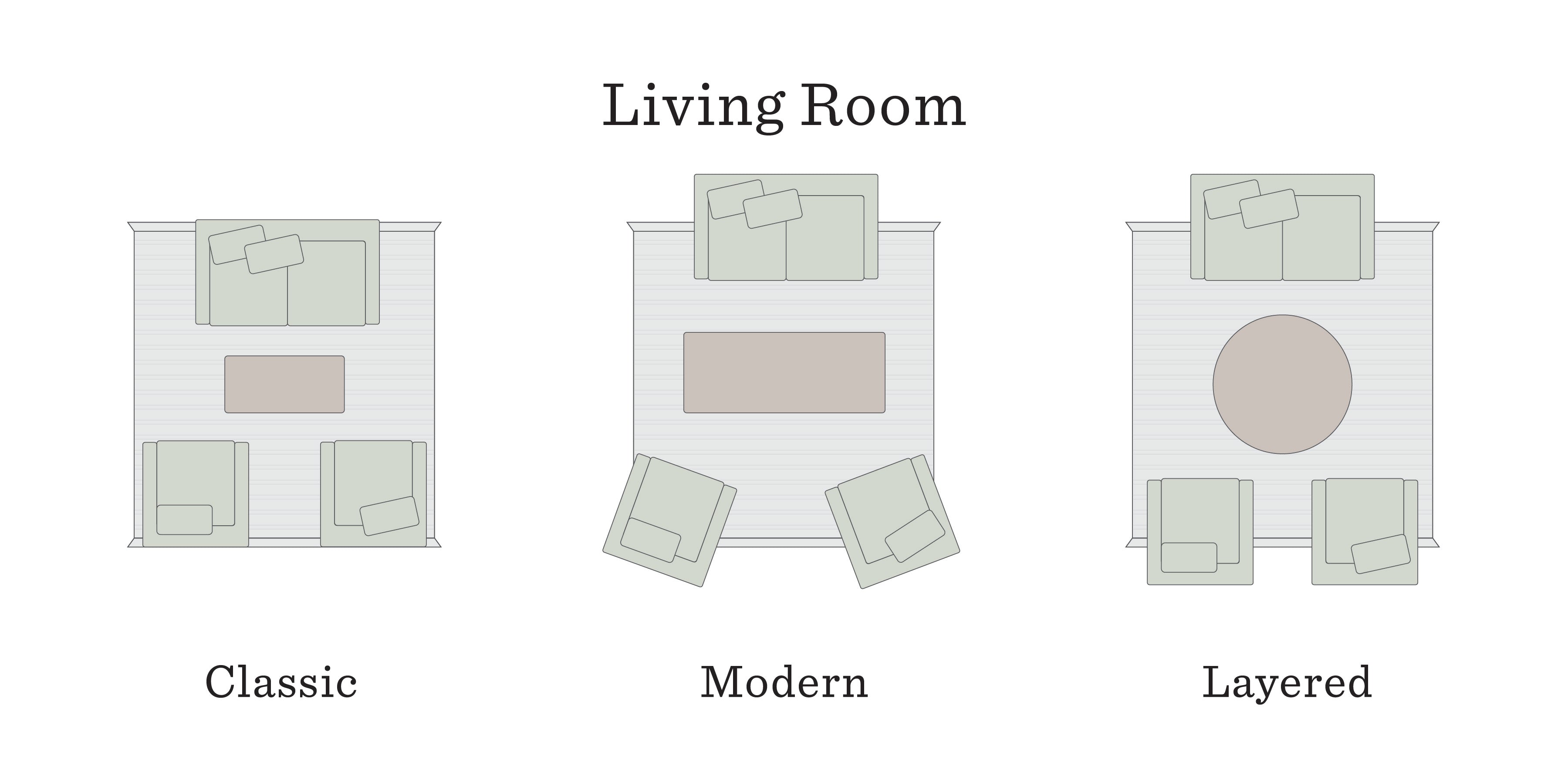 Rug layout options for living room