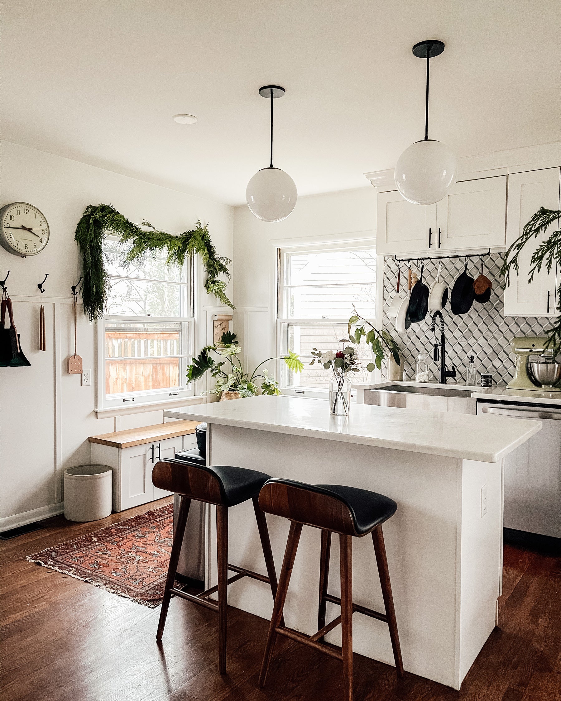 kitchen with a stool and stools