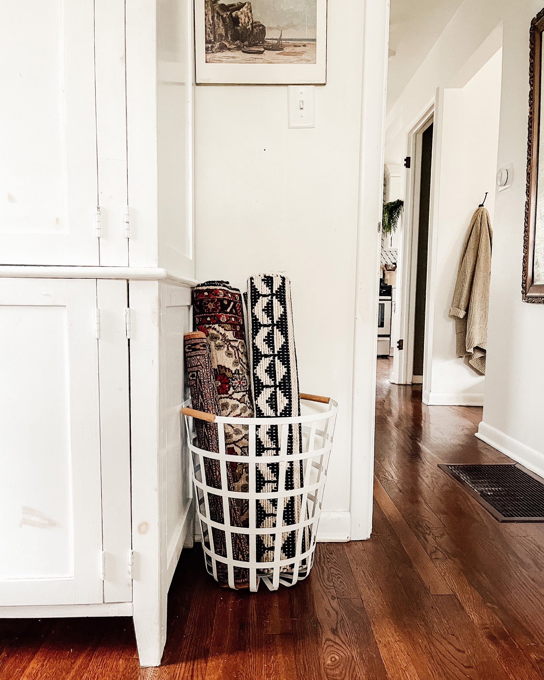 basket in hallway